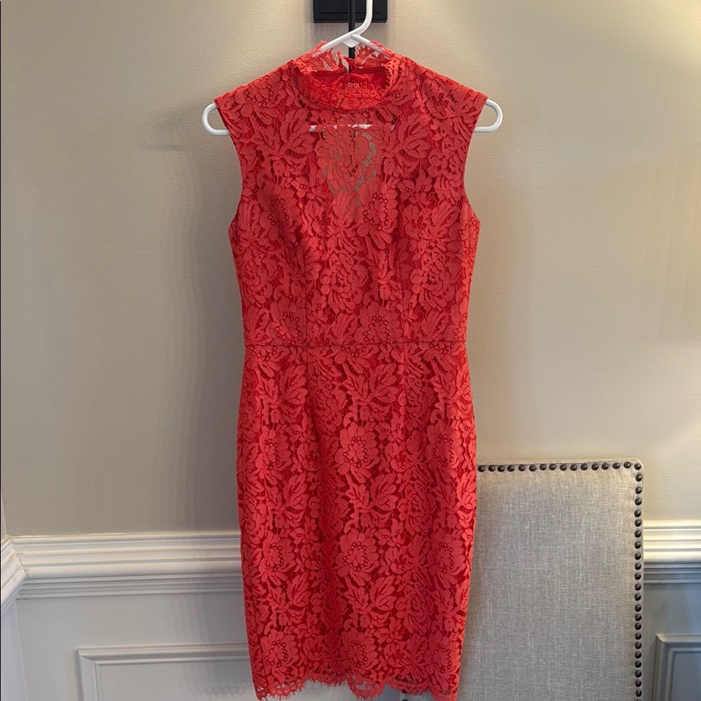 Vince Camuto Elegant Melon Lace Dress